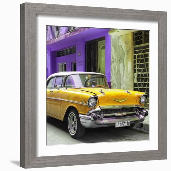 Cuba Fuerte Collection SQ - Yellow Chevrolet Cuban-Philippe Hugonnard-Framed Photographic Print