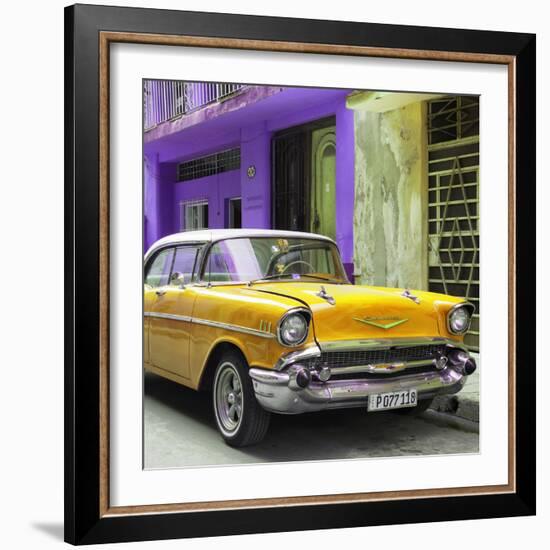 Cuba Fuerte Collection SQ - Yellow Chevrolet Cuban-Philippe Hugonnard-Framed Photographic Print