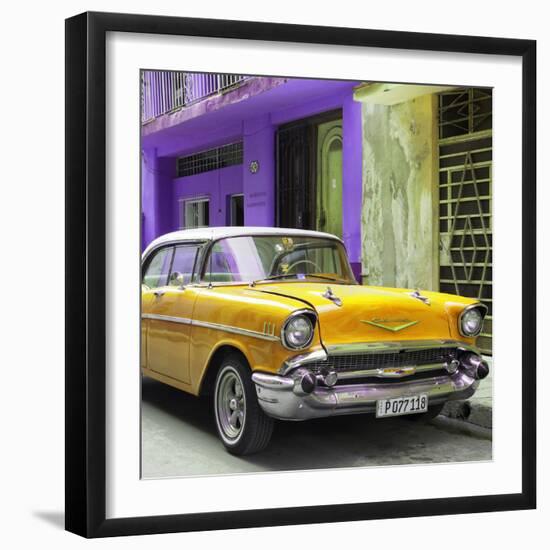 Cuba Fuerte Collection SQ - Yellow Chevrolet Cuban-Philippe Hugonnard-Framed Photographic Print