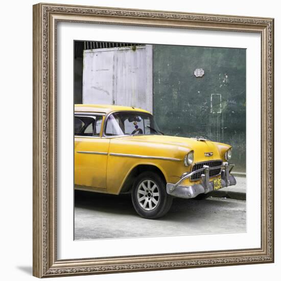 Cuba Fuerte Collection SQ - Yellow Chevy-Philippe Hugonnard-Framed Photographic Print