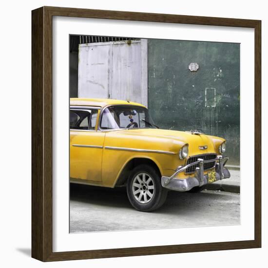 Cuba Fuerte Collection SQ - Yellow Chevy-Philippe Hugonnard-Framed Photographic Print