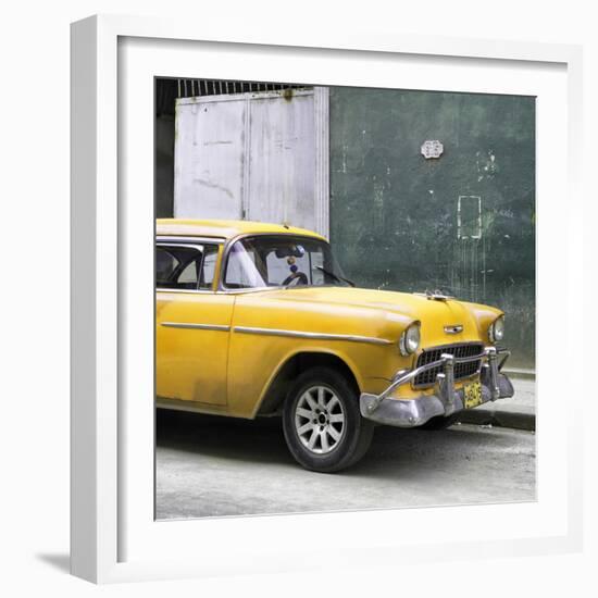 Cuba Fuerte Collection SQ - Yellow Chevy-Philippe Hugonnard-Framed Photographic Print