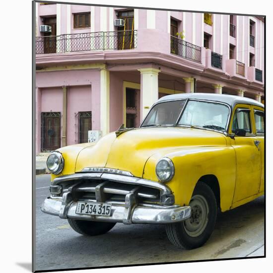 Cuba Fuerte Collection SQ - Yellow Classic Cars-Philippe Hugonnard-Mounted Photographic Print