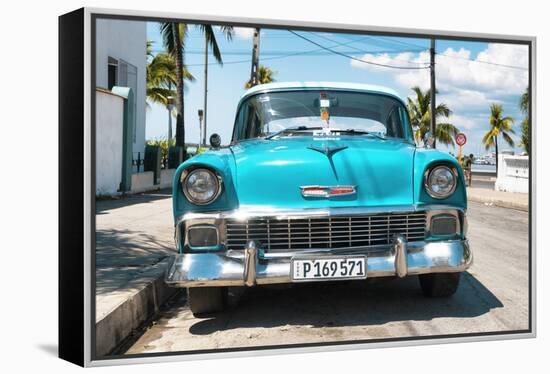 Cuba Fuerte Collection - Turquoise Chevy-Philippe Hugonnard-Framed Premier Image Canvas