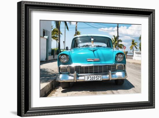 Cuba Fuerte Collection - Turquoise Chevy-Philippe Hugonnard-Framed Photographic Print