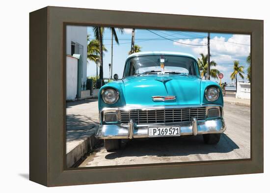 Cuba Fuerte Collection - Turquoise Chevy-Philippe Hugonnard-Framed Premier Image Canvas