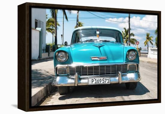Cuba Fuerte Collection - Turquoise Chevy-Philippe Hugonnard-Framed Premier Image Canvas