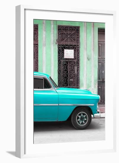 Cuba Fuerte Collection - Turquoise Classic Car-Philippe Hugonnard-Framed Photographic Print