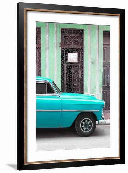 Cuba Fuerte Collection - Turquoise Classic Car-Philippe Hugonnard-Framed Photographic Print