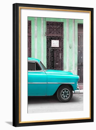 Cuba Fuerte Collection - Turquoise Classic Car-Philippe Hugonnard-Framed Photographic Print