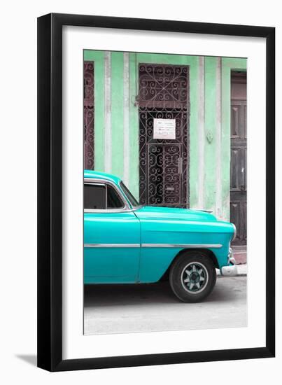 Cuba Fuerte Collection - Turquoise Classic Car-Philippe Hugonnard-Framed Photographic Print