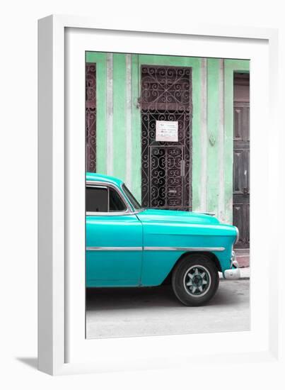 Cuba Fuerte Collection - Turquoise Classic Car-Philippe Hugonnard-Framed Photographic Print