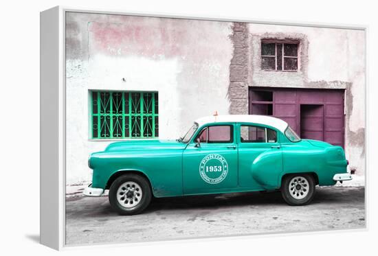 Cuba Fuerte Collection - Turquoise Pontiac 1953 Original Classic Car-Philippe Hugonnard-Framed Premier Image Canvas