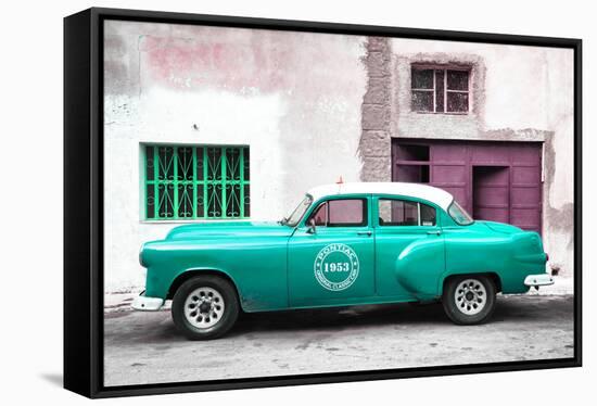 Cuba Fuerte Collection - Turquoise Pontiac 1953 Original Classic Car-Philippe Hugonnard-Framed Stretched Canvas