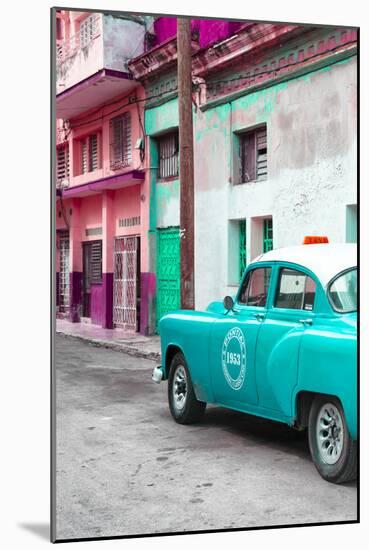 Cuba Fuerte Collection - Turquoise Taxi Car in Havana-Philippe Hugonnard-Mounted Photographic Print