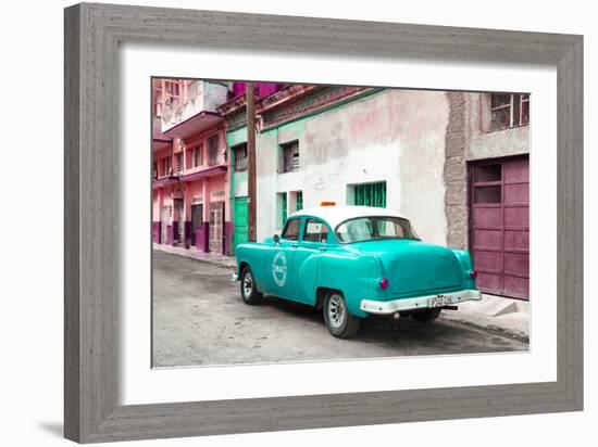 Cuba Fuerte Collection - Turquoise Taxi Pontiac 1953-Philippe Hugonnard-Framed Photographic Print