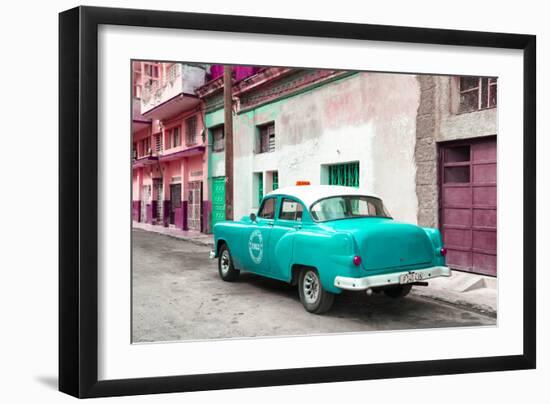 Cuba Fuerte Collection - Turquoise Taxi Pontiac 1953-Philippe Hugonnard-Framed Photographic Print