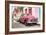 Cuba Fuerte Collection - Two Chevrolet Cars Pink and Green-Philippe Hugonnard-Framed Photographic Print