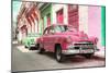 Cuba Fuerte Collection - Two Chevrolet Cars Pink and Green-Philippe Hugonnard-Mounted Photographic Print