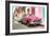 Cuba Fuerte Collection - Two Chevrolet Cars Pink and Green-Philippe Hugonnard-Framed Photographic Print