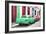 Cuba Fuerte Collection - Two Classic American Cars - Green & Rasberry-Philippe Hugonnard-Framed Photographic Print