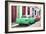 Cuba Fuerte Collection - Two Classic American Cars - Green & Rasberry-Philippe Hugonnard-Framed Photographic Print