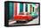 Cuba Fuerte Collection - Two Classic American Cars - Red & Turquoise-Philippe Hugonnard-Framed Premier Image Canvas