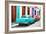 Cuba Fuerte Collection - Two Classic American Cars - Turquoise & Red-Philippe Hugonnard-Framed Photographic Print