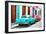 Cuba Fuerte Collection - Two Classic American Cars - Turquoise & Red-Philippe Hugonnard-Framed Photographic Print