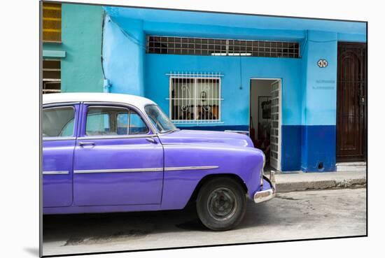 Cuba Fuerte Collection - Vintage Purple Car of Havana-Philippe Hugonnard-Mounted Photographic Print