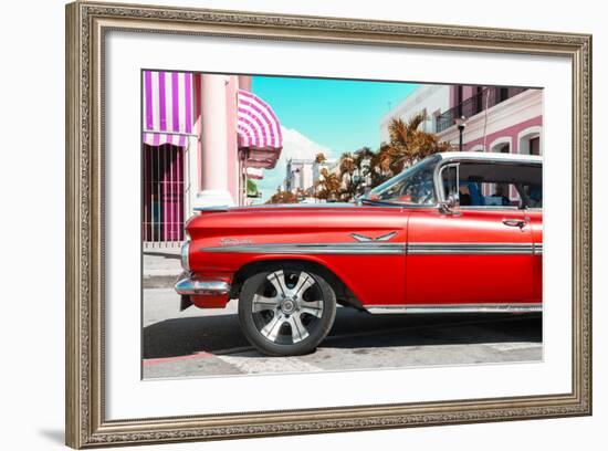Cuba Fuerte Collection - Vintage Red Car-Philippe Hugonnard-Framed Photographic Print