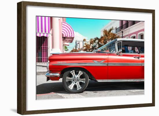 Cuba Fuerte Collection - Vintage Red Car-Philippe Hugonnard-Framed Photographic Print