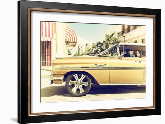 Cuba Fuerte Collection - Vintage Yellow Car-Philippe Hugonnard-Framed Photographic Print
