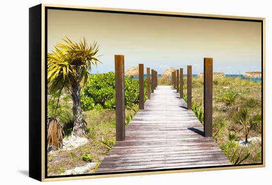 Cuba Fuerte Collection - Wild Beach Jetty at Sunset-Philippe Hugonnard-Framed Premier Image Canvas