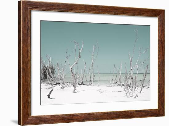 Cuba Fuerte Collection - Wild White Sand Beach - Pastel Coral Green-Philippe Hugonnard-Framed Photographic Print