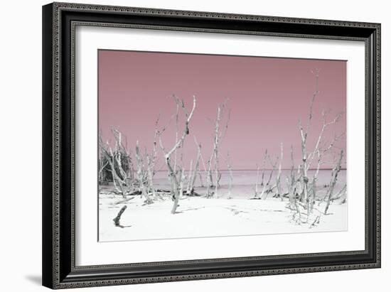 Cuba Fuerte Collection - Wild White Sand Beach - Pastel Pink-Philippe Hugonnard-Framed Photographic Print