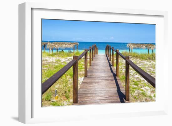 Cuba Fuerte Collection - Wooden Jetty on the Beach III-Philippe Hugonnard-Framed Photographic Print