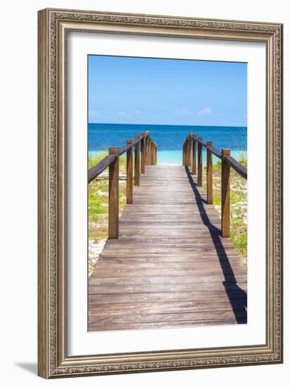 Cuba Fuerte Collection - Wooden Jetty on the Beach IV-Philippe Hugonnard-Framed Photographic Print