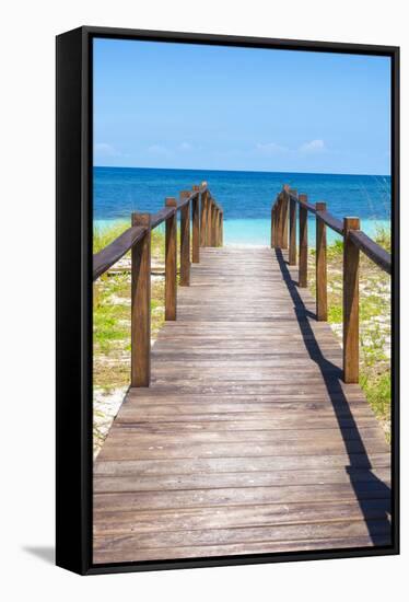 Cuba Fuerte Collection - Wooden Jetty on the Beach IV-Philippe Hugonnard-Framed Stretched Canvas