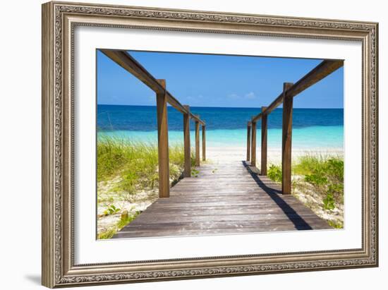 Cuba Fuerte Collection - Wooden Jetty on the Beach-Philippe Hugonnard-Framed Photographic Print