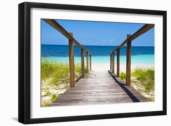 Cuba Fuerte Collection - Wooden Jetty on the Beach-Philippe Hugonnard-Framed Photographic Print