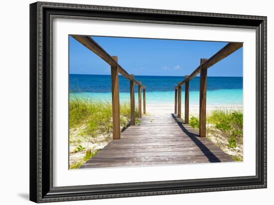 Cuba Fuerte Collection - Wooden Jetty on the Beach-Philippe Hugonnard-Framed Photographic Print