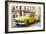 Cuba Fuerte Collection - Yellow Classic Cars-Philippe Hugonnard-Framed Photographic Print