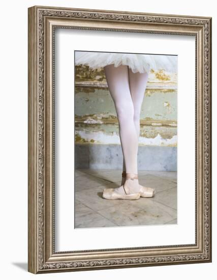 Cuba, Havana. Ballet position of ballerina's legs and feet.-Jaynes Gallery-Framed Photographic Print
