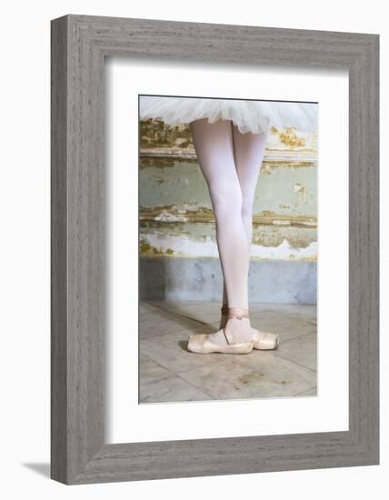 Cuba, Havana. Ballet position of ballerina's legs and feet.-Jaynes Gallery-Framed Photographic Print