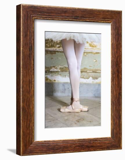 Cuba, Havana. Ballet position of ballerina's legs and feet.-Jaynes Gallery-Framed Photographic Print