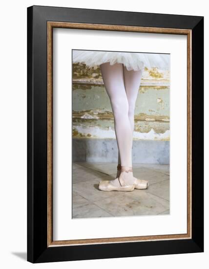 Cuba, Havana. Ballet position of ballerina's legs and feet.-Jaynes Gallery-Framed Photographic Print