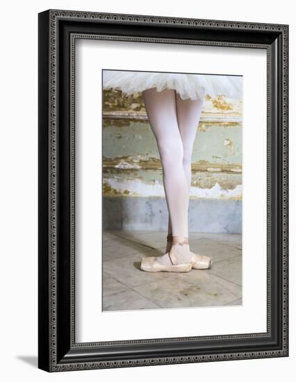 Cuba, Havana. Ballet position of ballerina's legs and feet.-Jaynes Gallery-Framed Photographic Print