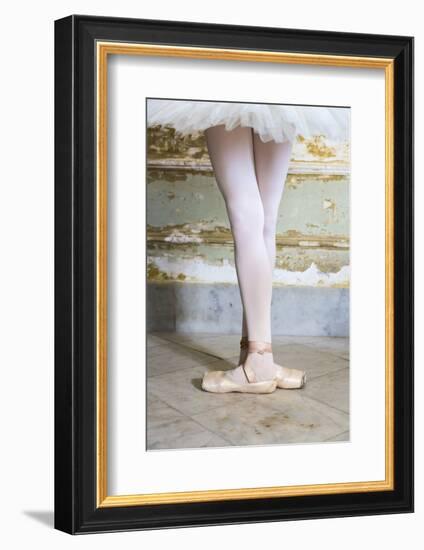 Cuba, Havana. Ballet position of ballerina's legs and feet.-Jaynes Gallery-Framed Photographic Print