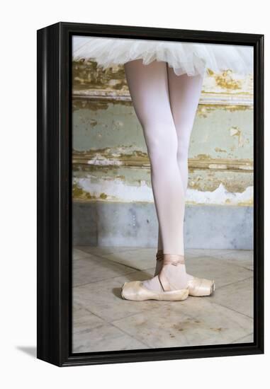 Cuba, Havana. Ballet position of ballerina's legs and feet.-Jaynes Gallery-Framed Premier Image Canvas